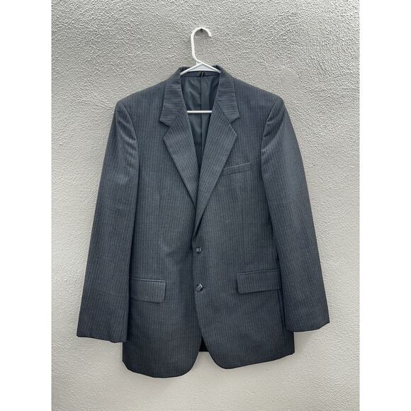 Witty Brothers Mens Suit Coat Size Unknown Gray Pinstripe Two Button Up - Picture 1 of 11